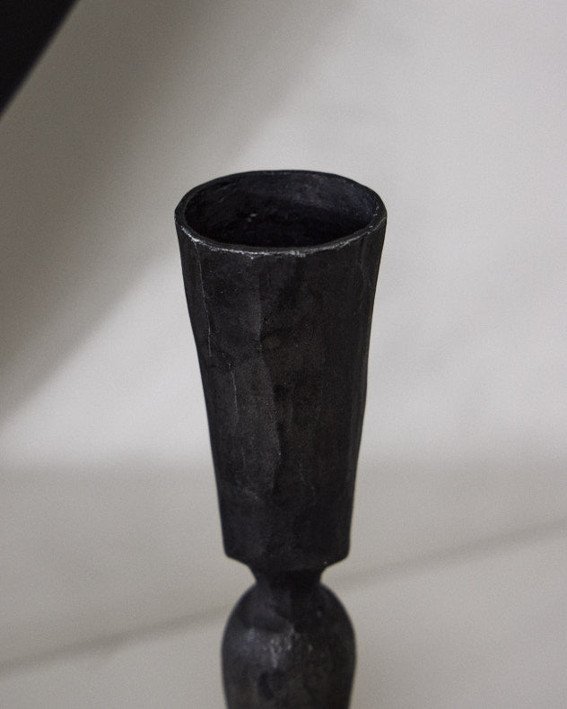 Black Fluted Candle Stick