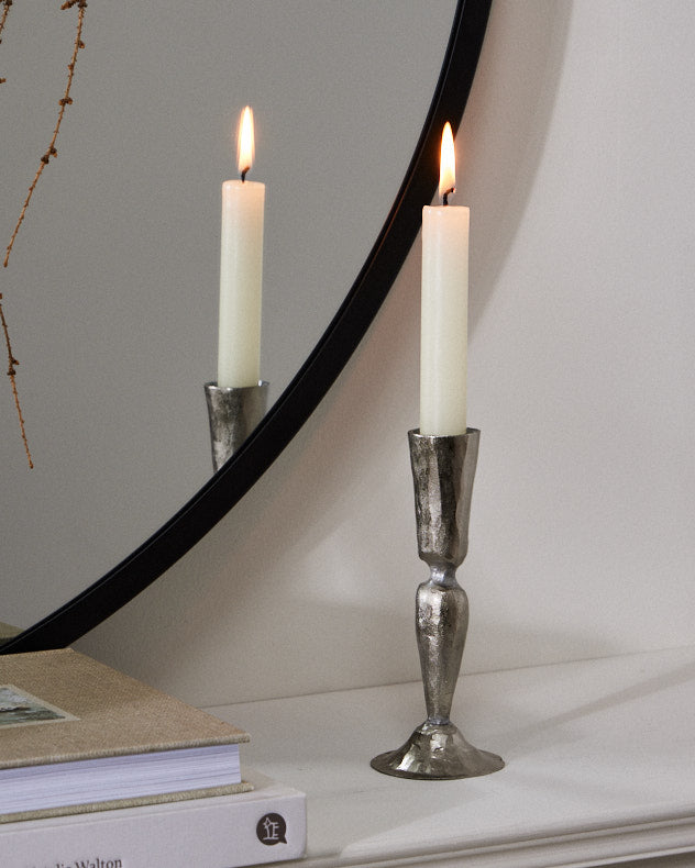 Silver Fluted Candle Stick