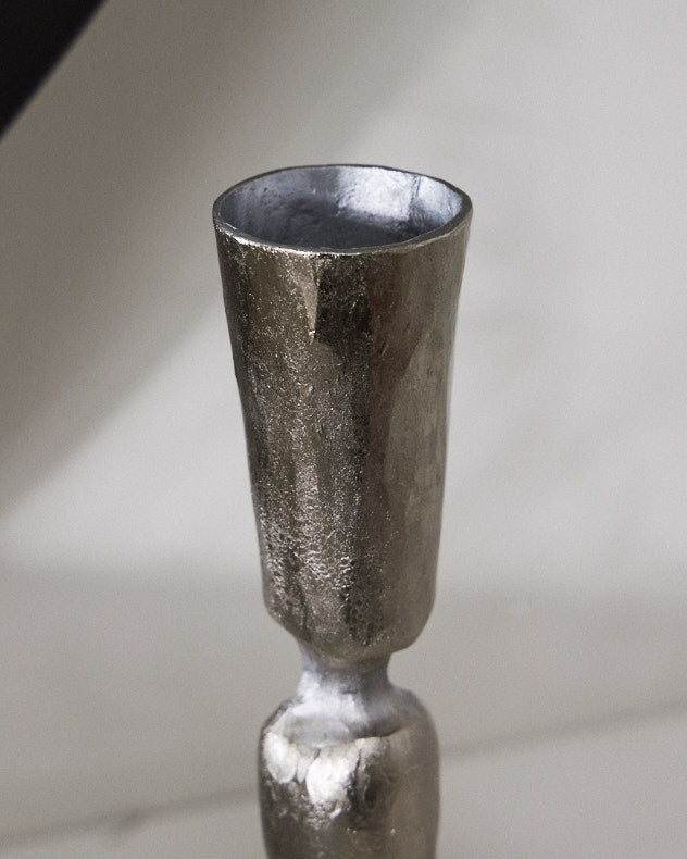 Silver Fluted Candle Stick