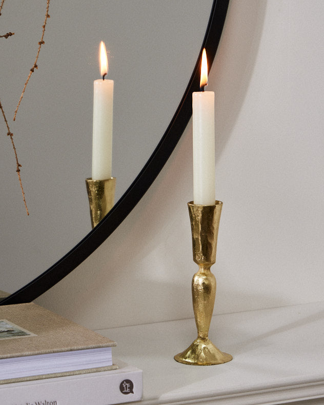 Gold Fluted Candle Stand