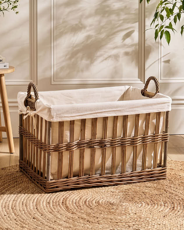 Large Laundry Storage Basket with Lining