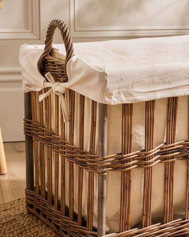 Large Laundry Storage Basket with Lining