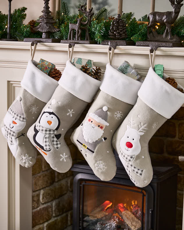 Grey Christmas Stocking Collection