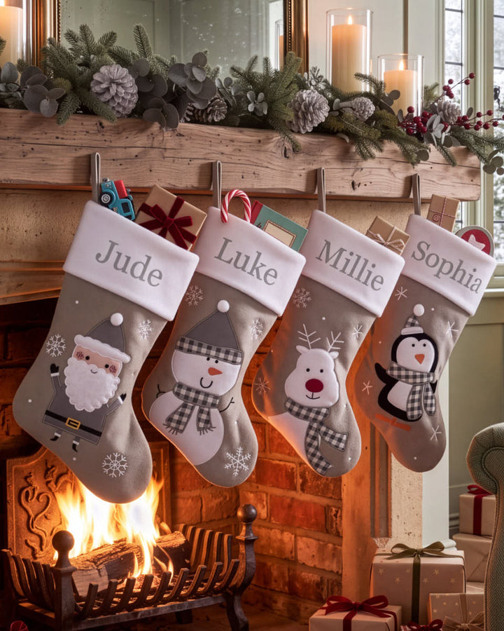 Personalised Grey Stocking Collection