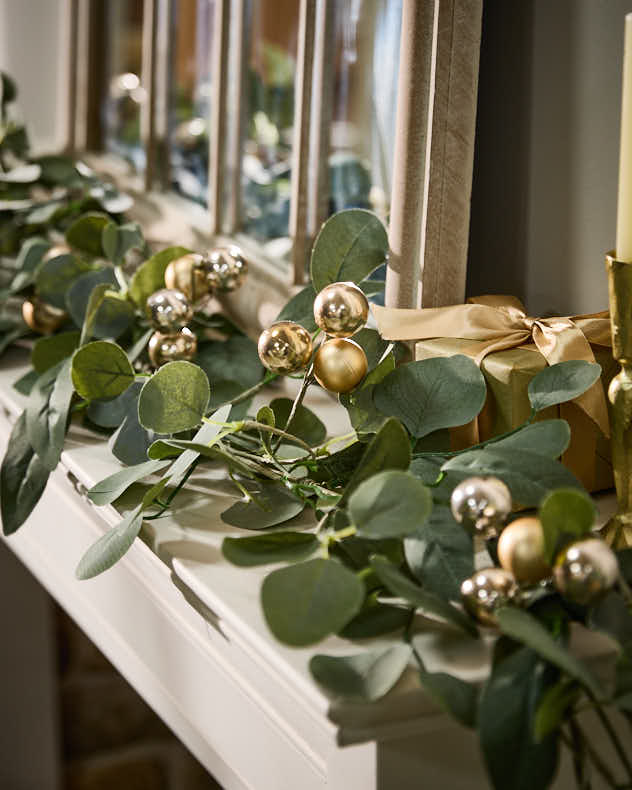 Just the garland Green & Gold  Garlands - Eucalyptus Sparkle Garland 2m