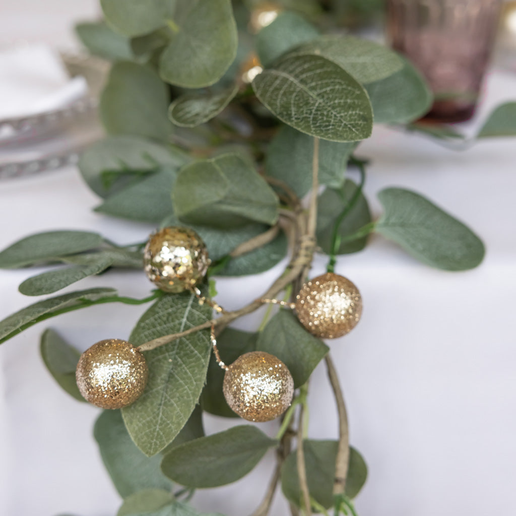 Gold Berry Eucalyptus Christmas Garland 200cm