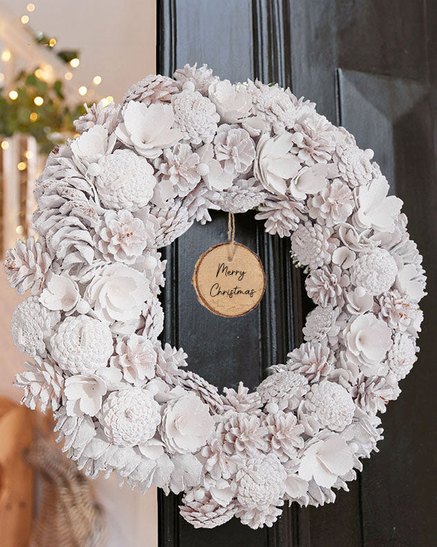 Personalised Giant Morning Frost Wreath 50cm