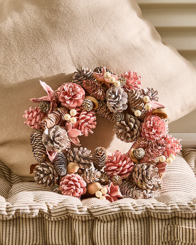 Blush Pink Christmas Wreath 30cm