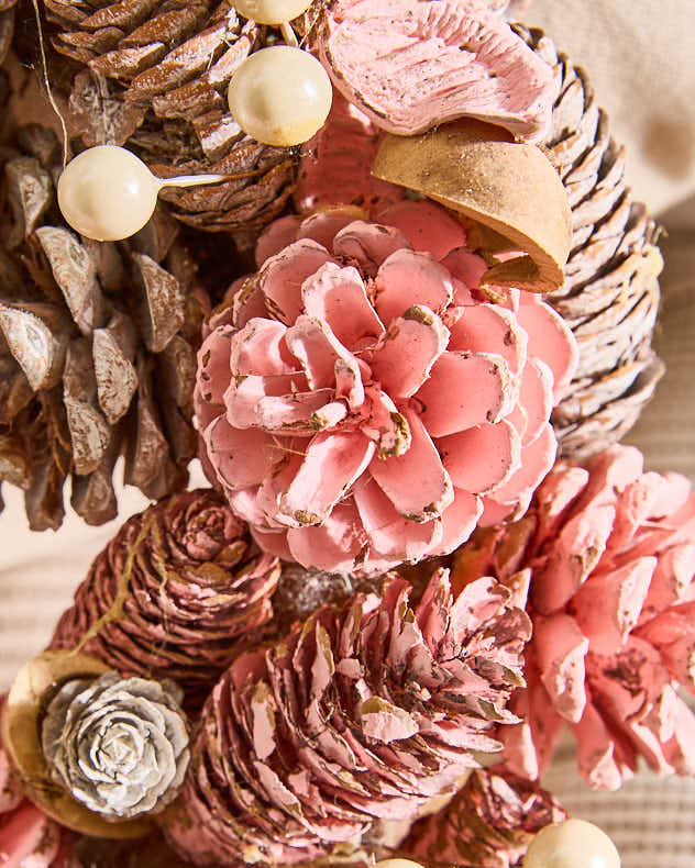 Blush Pink Christmas Wreath 30cm