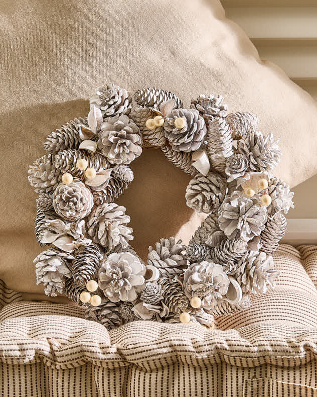 Indoor Polar Wonderland Pinecone Wreath