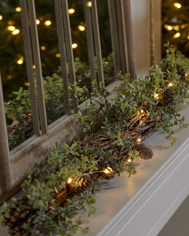 Pre-lit Enchanted Forest Branch Christmas Garland 100cm