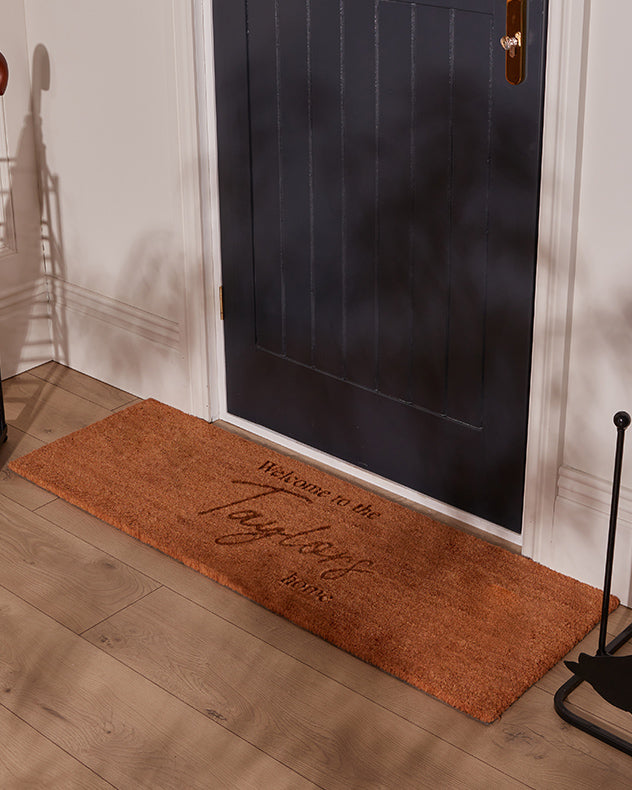 Personalised Welcome Natural Coir Doormat Runner