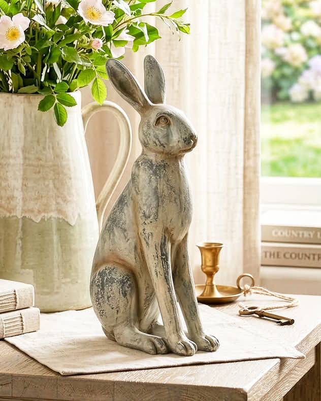 Ornaments - Grey Small Sitting Hare Ornament