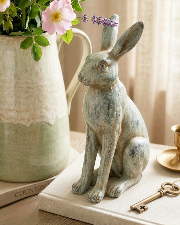 Ornaments - Grey Small Sitting Hare Ornament