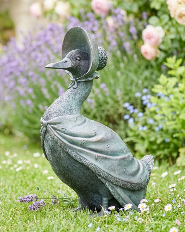 Brown Polyresin Garden Ornaments - Madame Duck Garden Ornament