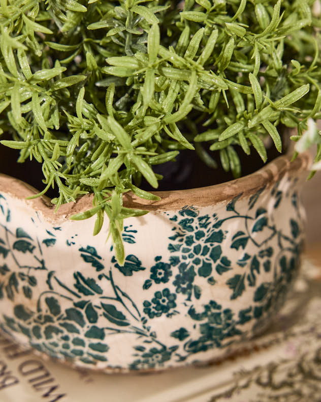 Set of 3 Floral Field Ceramic Planters