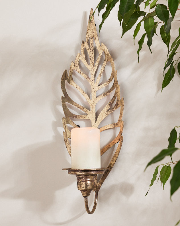 Gold Leaf Wall Mounted Sconce