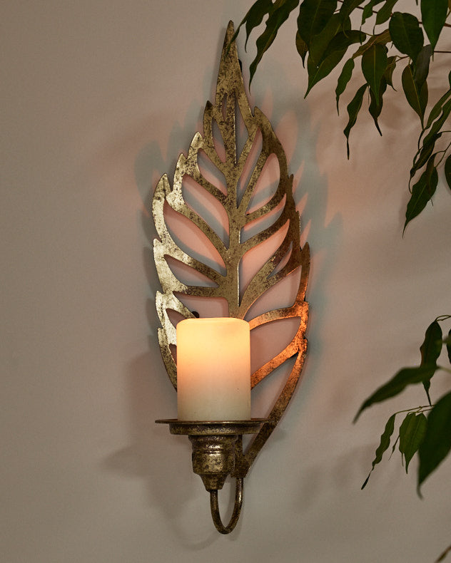 Gold Leaf Wall Mounted Sconce