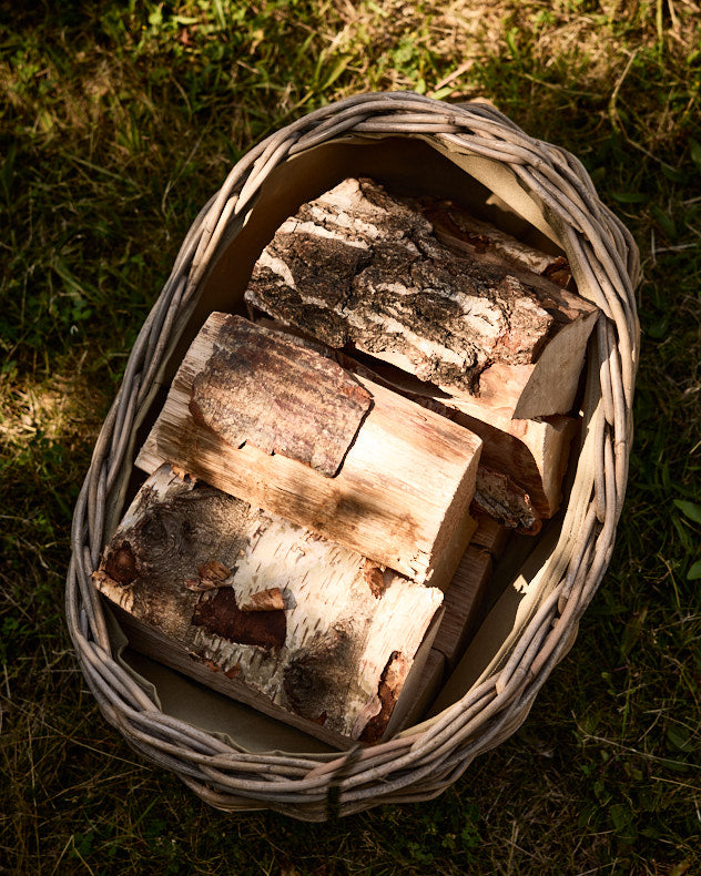 Boat Shaped Rattan Log Basket