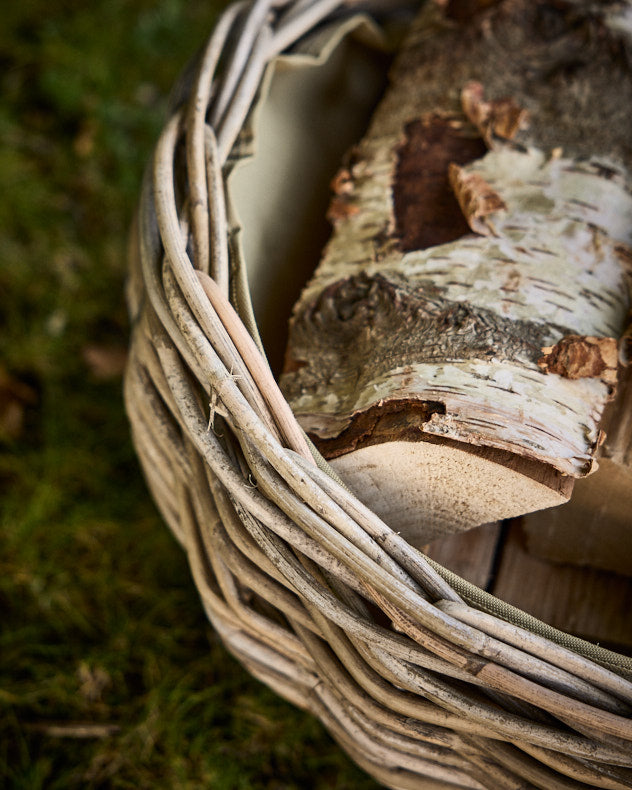 Boat Shaped Rattan Log Basket