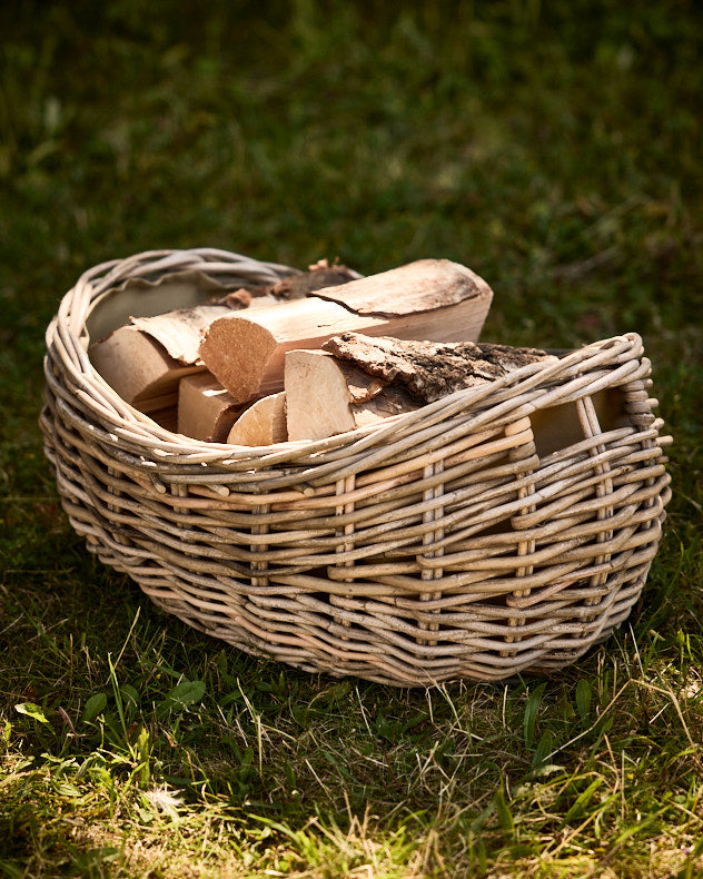 Boat Shaped Rattan Log Basket