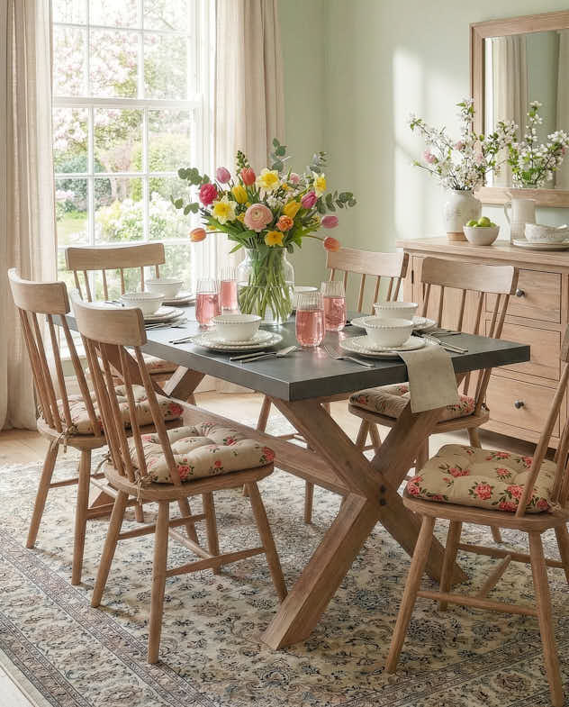 Grey & Brown Wood & Concrete Dining Tables - Burford Dining Table
