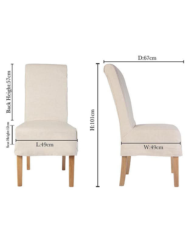 Set of 2 Natural Dining Chairs