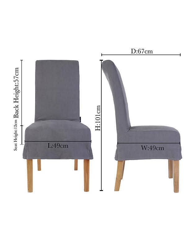 Set of 2 Grey Dining Chairs