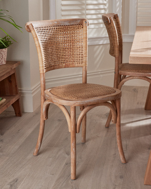 Set of 2 Provence Wicker Dining Chairs – Dibor