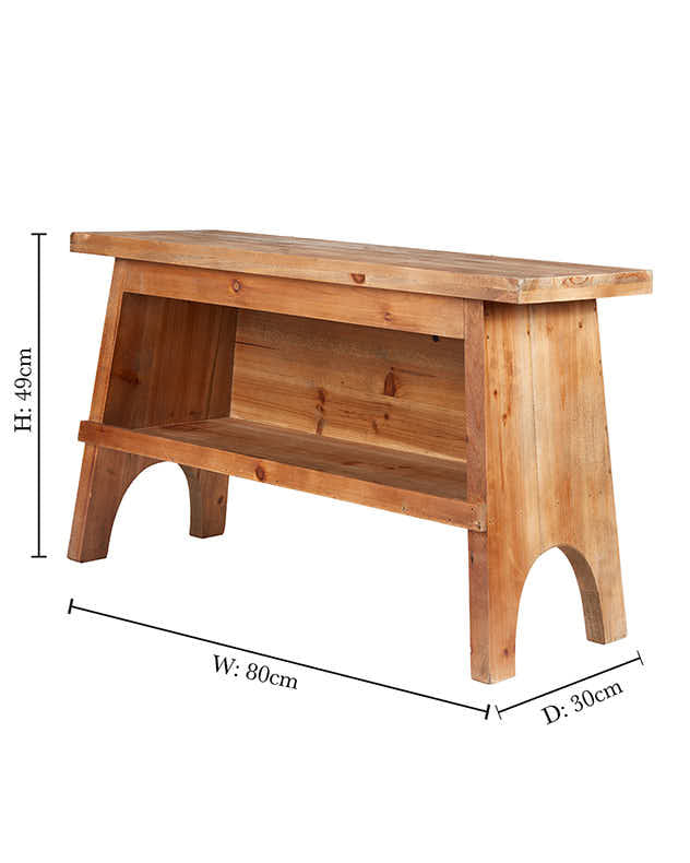 Rustic Pine 80cm Shoe Bench