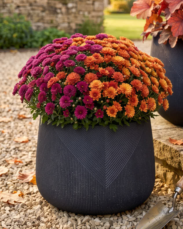 Kalo Grey Striped Planter Collection