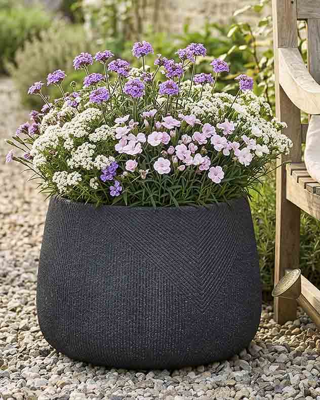 Pots &amp; Planters - Kalo Grey Striped Planter Collection