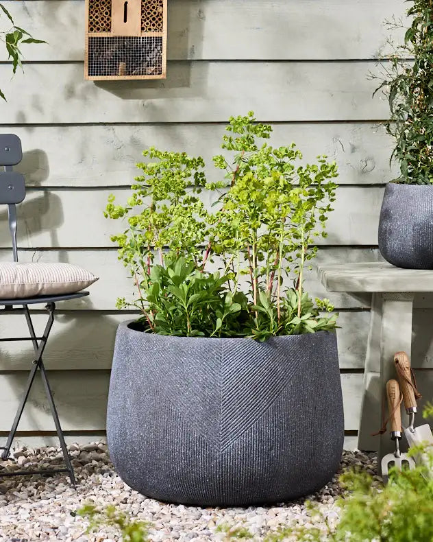 large grey planter
