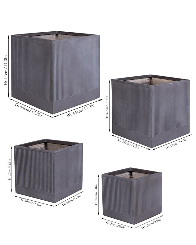 Pots &amp; Planters - Agri Grey Ribbed Planter Collection