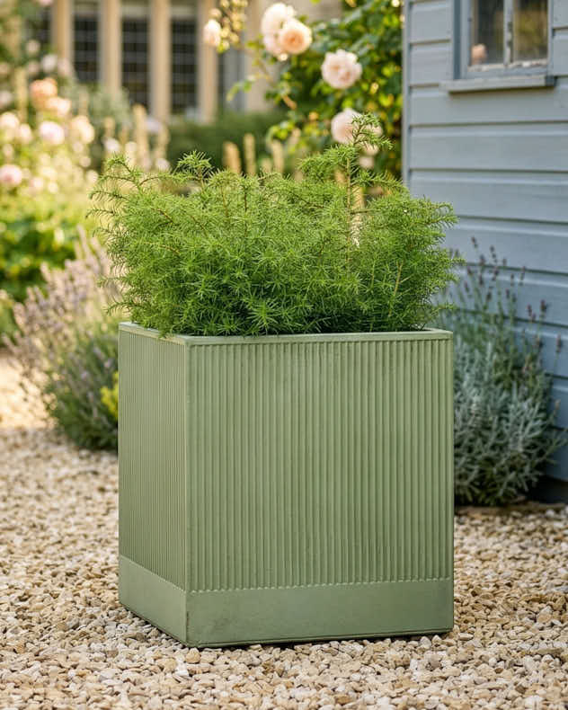 Pots &amp; Planters XL - Agri Green Ribbed Planter Collection