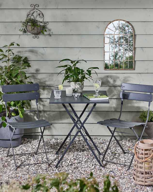 Grey 2 Person Garden Bistro Set