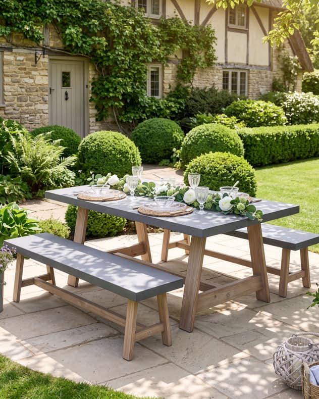Culver Garden Table & Benches