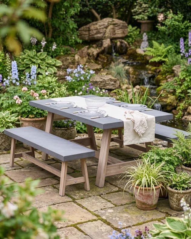 Culver Garden Table & Benches