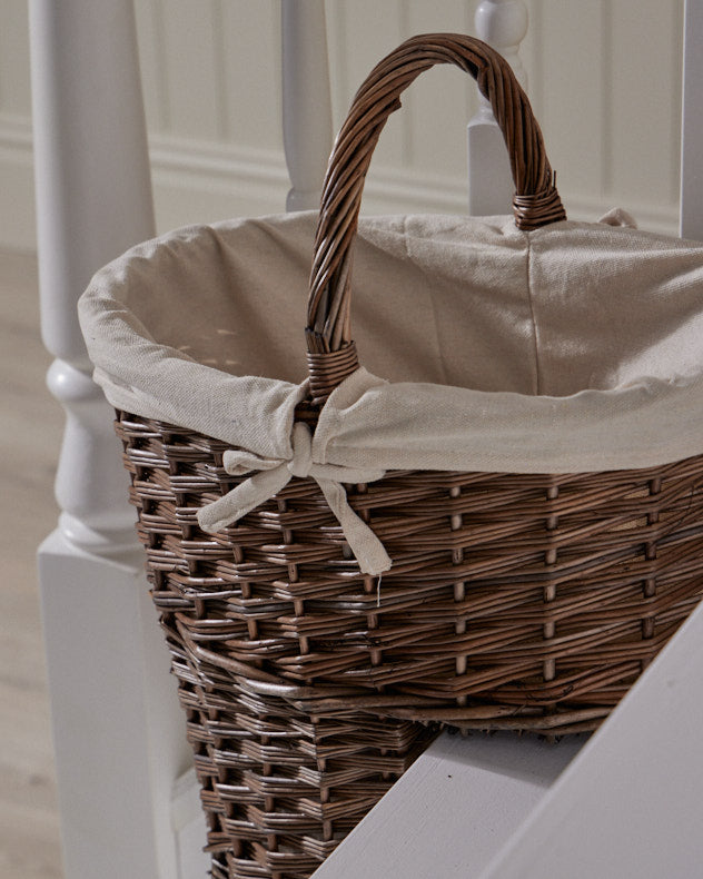 Willow Stair Basket With White Lining