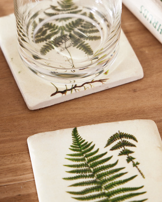 Set of 4 Green Leaf Coasters