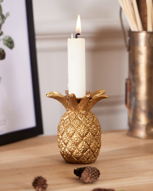 Gold Pineapple Candle Holder