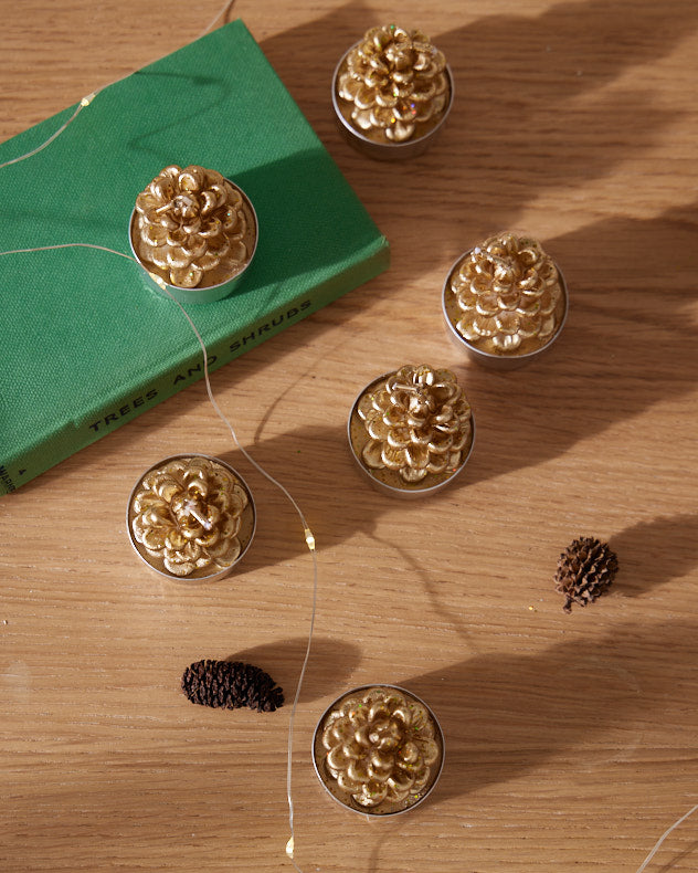 Set of 6 Pinecone Candles