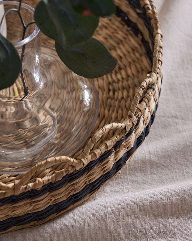 Round deals woven tray