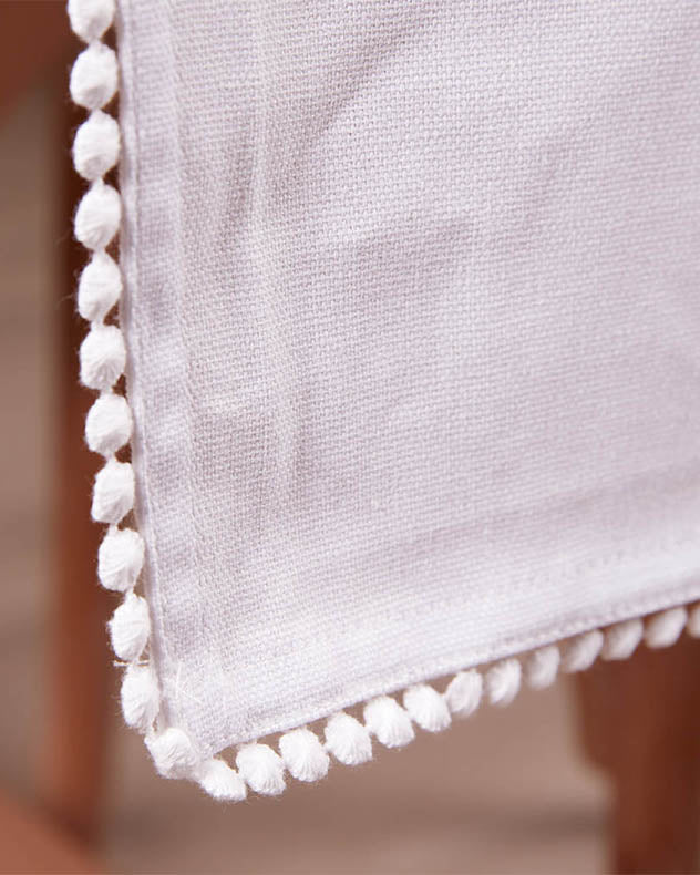 Marseille White French Knot Table Runner