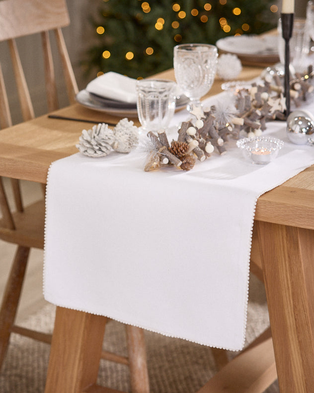 White French Knot Table Runner