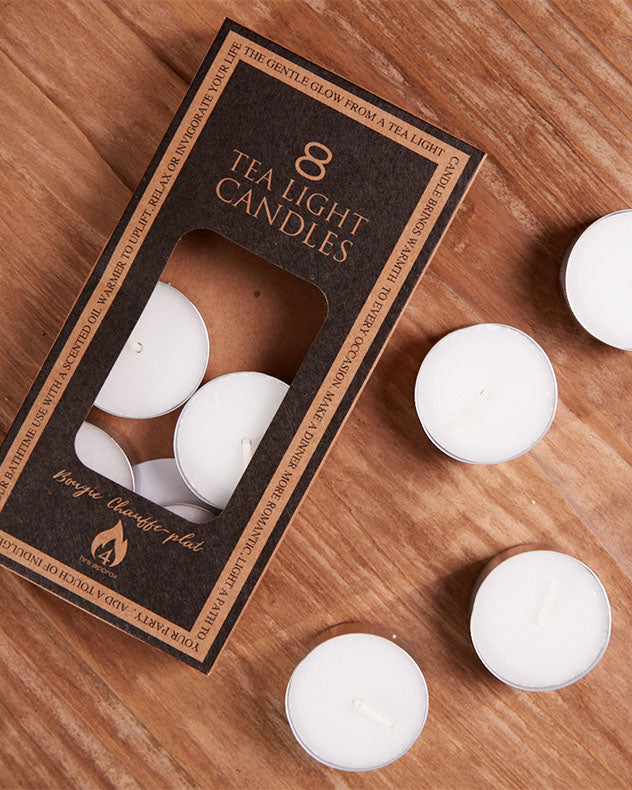White Candles - Set of 8 Classic White Tealights