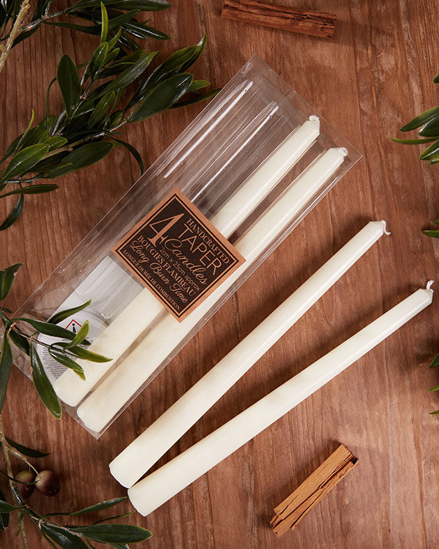 Set of 4 Ivory Taper Candles