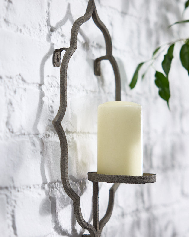 Grey Moroccan Wall Candle Sconce