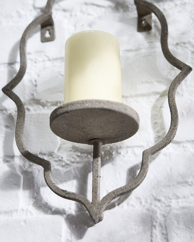 Grey Moroccan Wall Candle Sconce