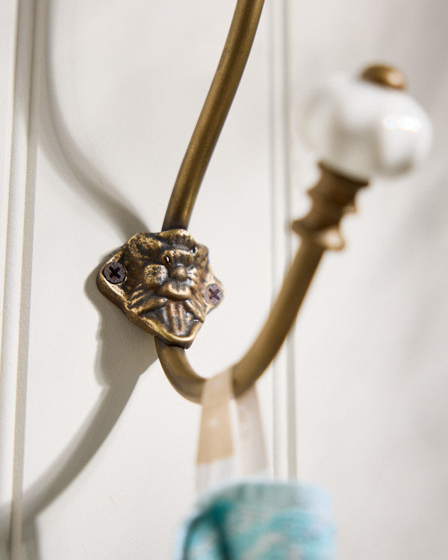 Wall Hooks - 2 Double Ceramic Wall Hooks